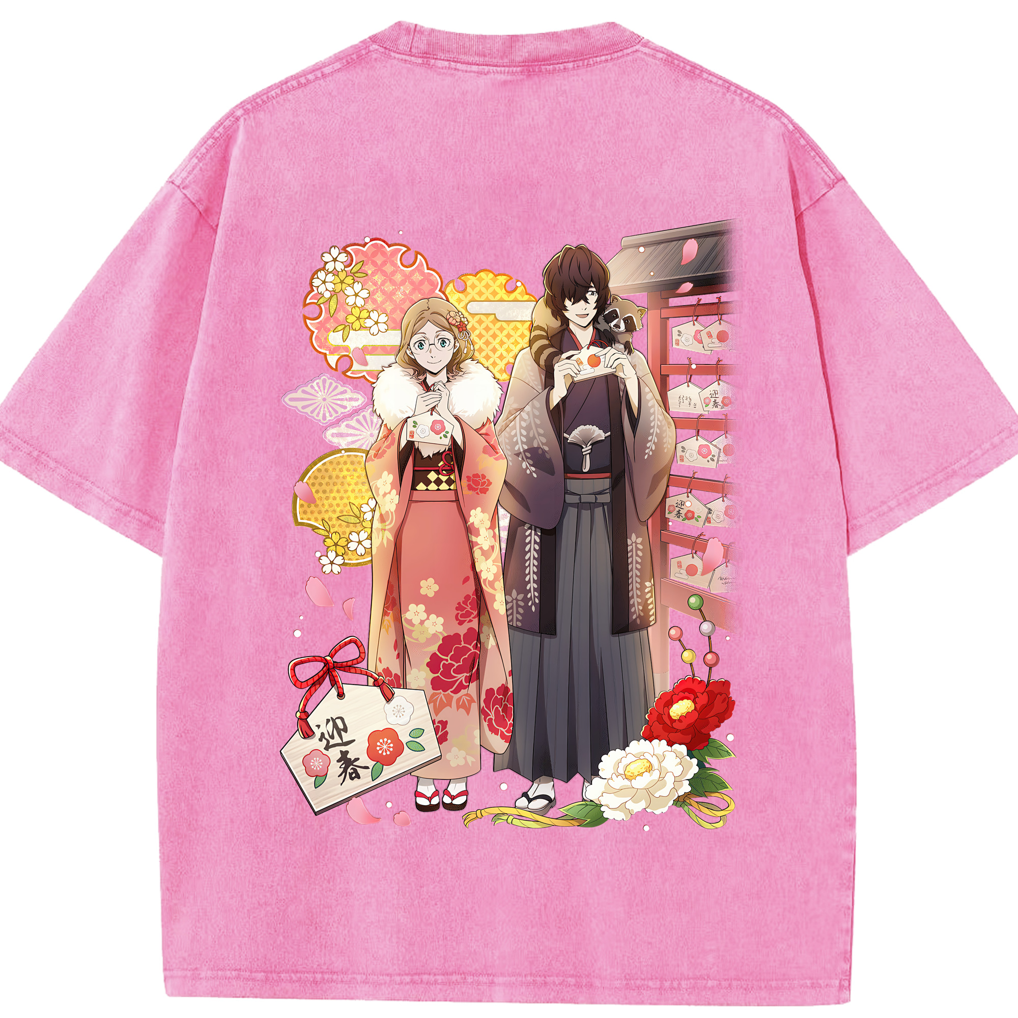 （画像用） 文豪ストレイドッグス Bungo Stray Dogs 綿100% ヴィンテージ風 半袖Tシャツ（背面プリント）